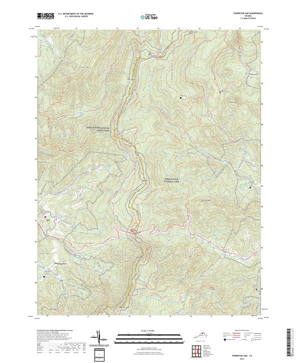 Thornton Gap, VA — USGS 7.5-minute topo (2022)