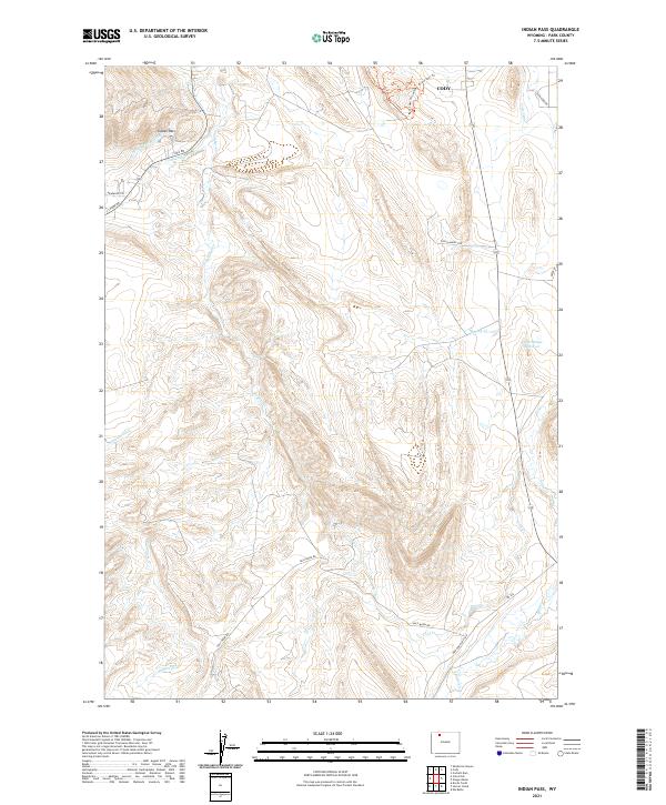 Indian Pass, WY — USGS 7.5-minute topo (2021)