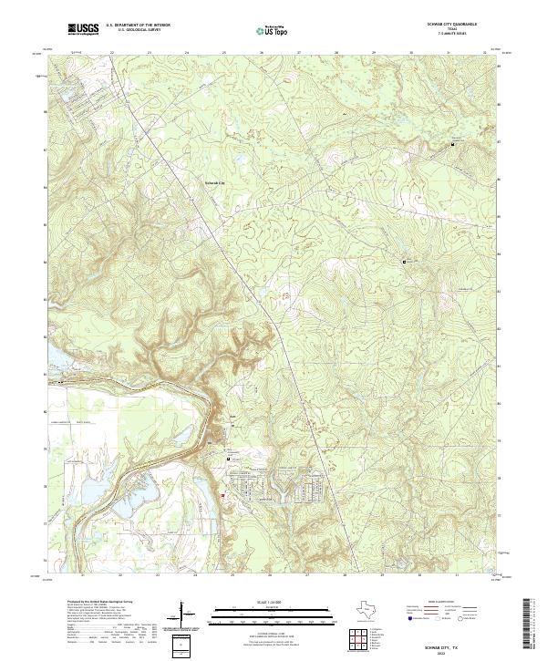 Schwab City, TX — USGS 7.5-minute topo (2022)