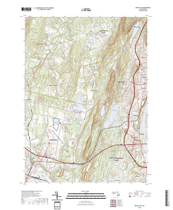 Mount Tom, MA — USGS 7.5-minute topo (2024)
