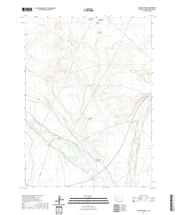 Thoman School, WY — USGS 7.5-minute topo (2021)