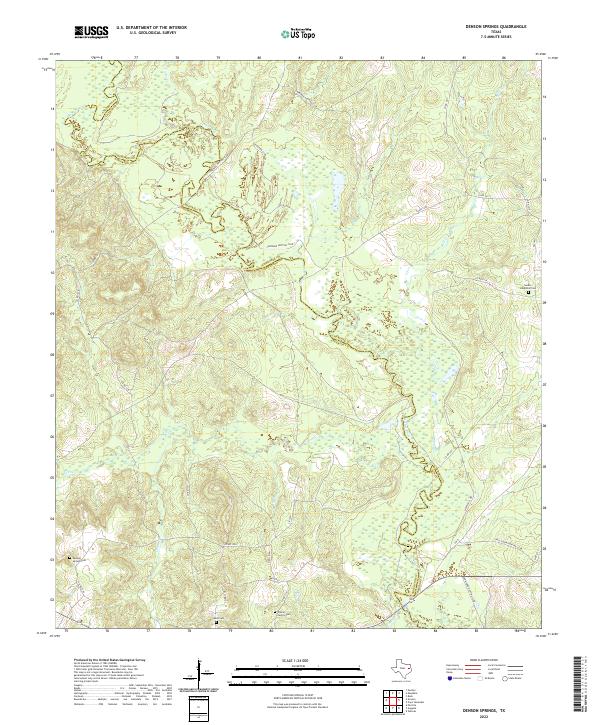 Denson Springs, TX — USGS 7.5-minute topo (2022)