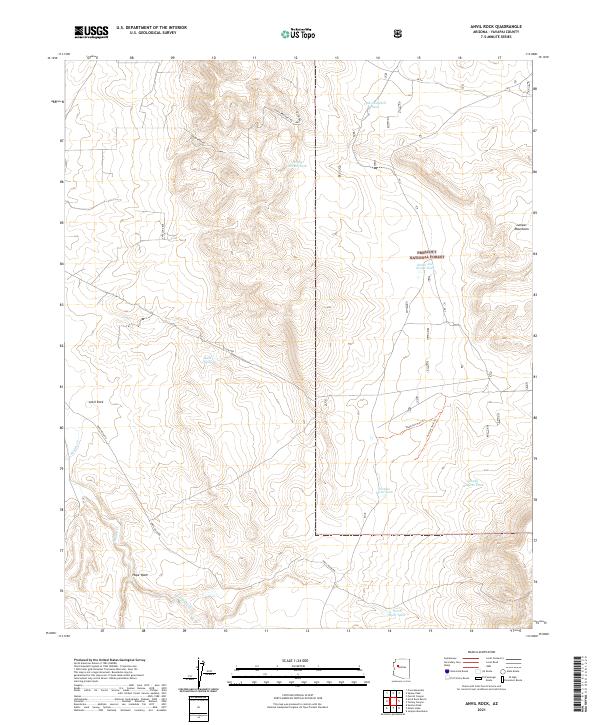 Anvil Rock, AZ — USGS 7.5-minute topo (2021)