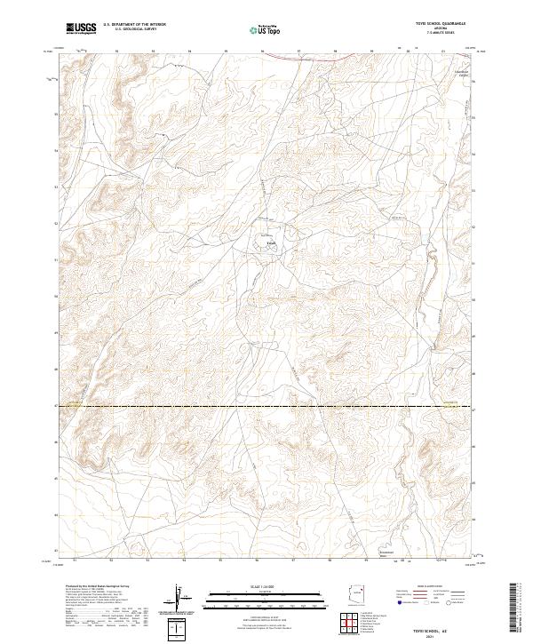Toyei School, AZ — USGS 7.5-minute topo (2021)