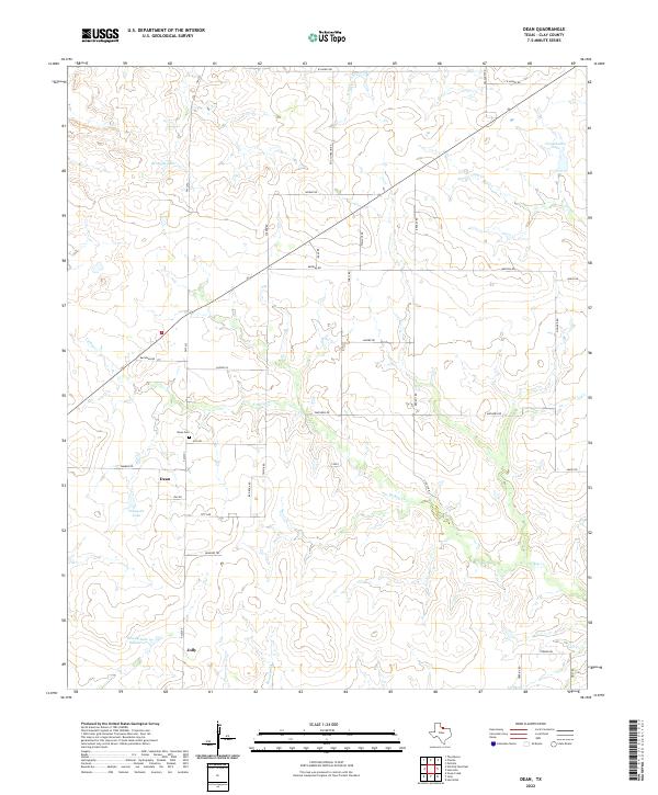 Dean, TX — USGS 7.5-minute topo (2022)