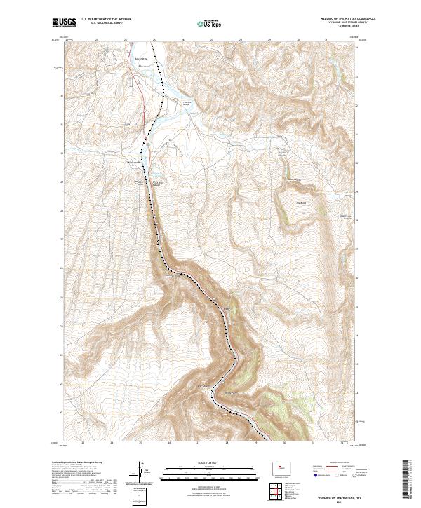 Wedding of the Waters, WY — USGS 7.5-minute topo (2021)