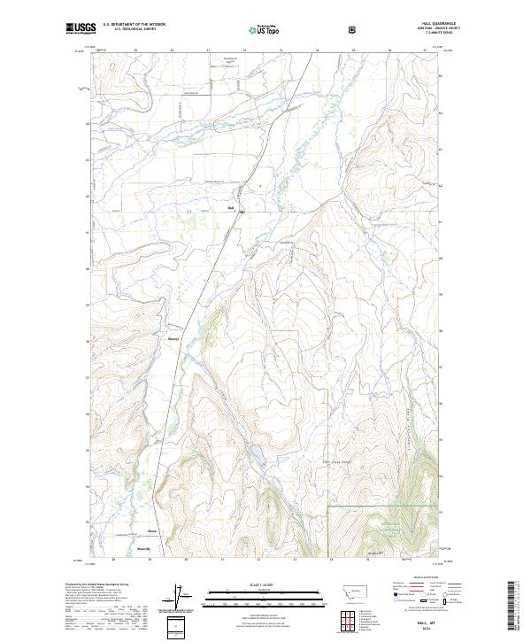 Hall, MT — USGS 7.5-minute topo (2024)