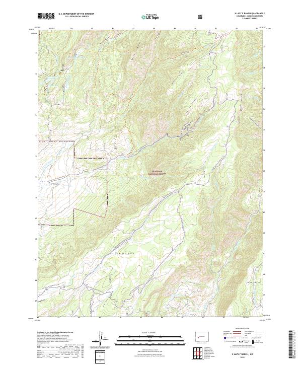 X Lazy F Ranch, CO — USGS 7.5-minute topo (2022)