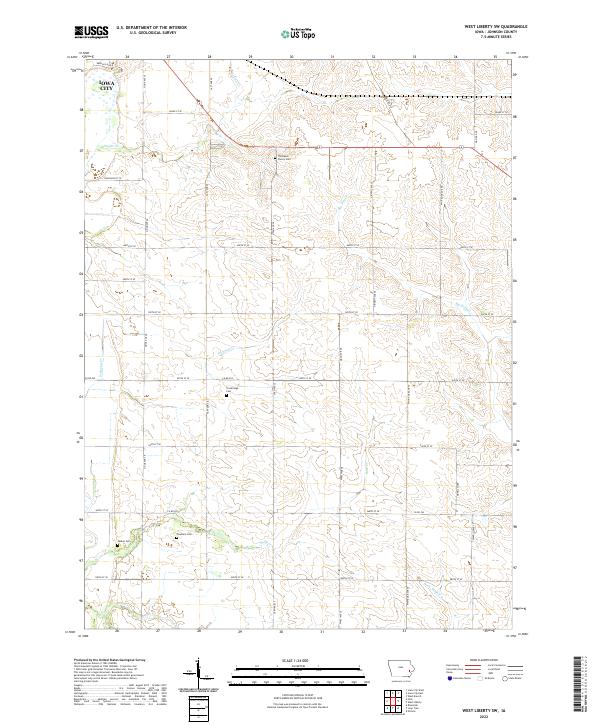 West Liberty SW, IA — USGS 7.5-minute topo (2022)