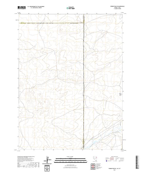 Ferber Peak SE, NV-UT — USGS 7.5-minute topo (2021)