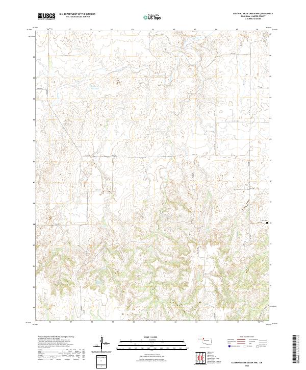 Sleeping Bear Creek NW, OK — USGS 7.5-minute topo (2022)