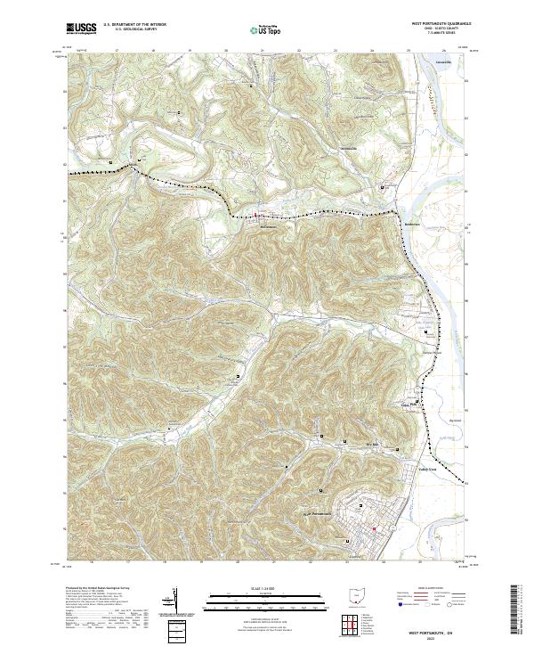 West Portsmouth, OH — USGS 7.5-minute topo (2023)