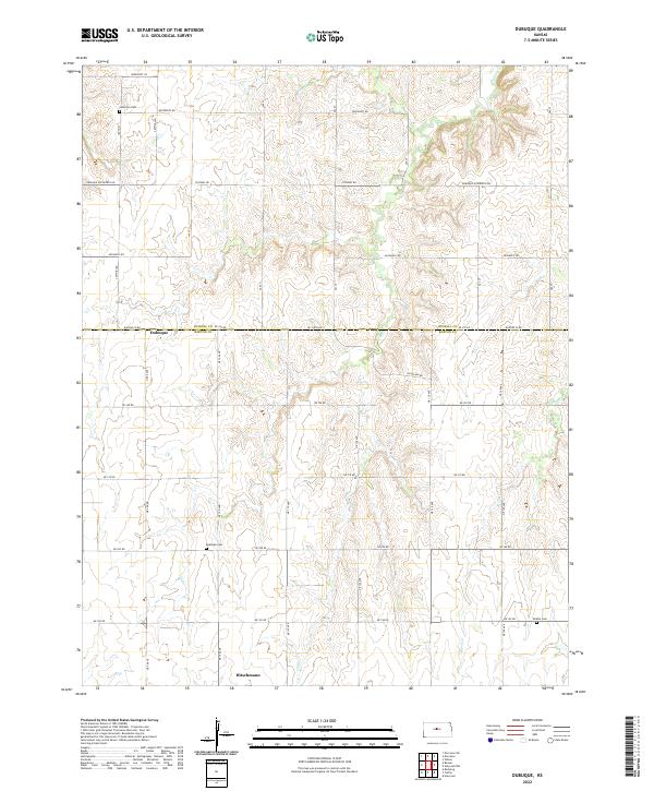 Dubuque, KS — USGS 7.5-minute topo (2022)