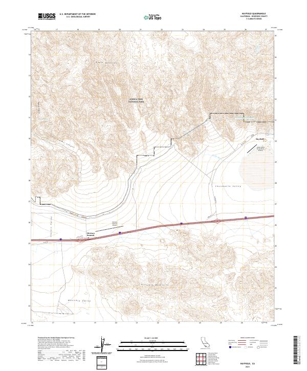 Hayfield, CA — USGS 7.5-minute topo (2021)