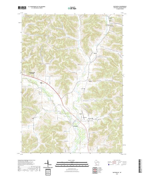 Sextonville, WI — USGS 7.5-minute topo (2022)