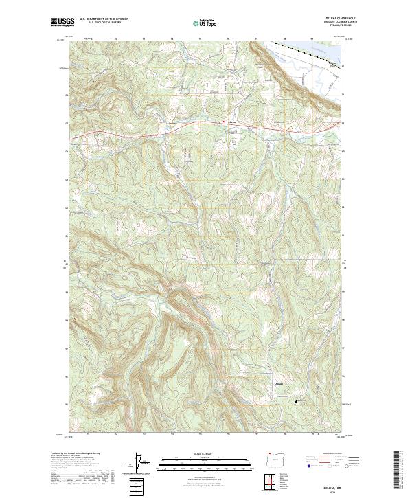 Delena, OR — USGS 7.5-minute topo (2024)