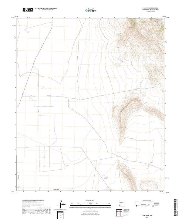 U Bar Ridge, NM — USGS 7.5-minute topo (2023)