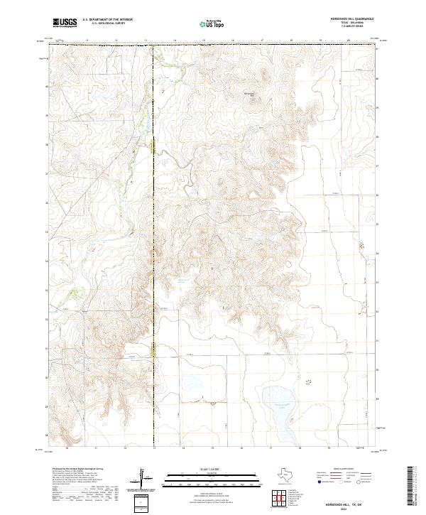 Horseshoe Hill, TX-OK — USGS 7.5-minute topo (2022)