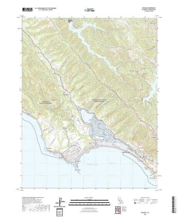 Bolinas, CA — USGS 7.5-minute topo (2021)