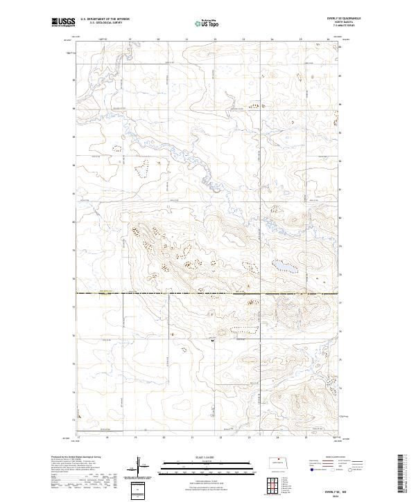 Overly SE, ND — USGS 7.5-minute topo (2024)