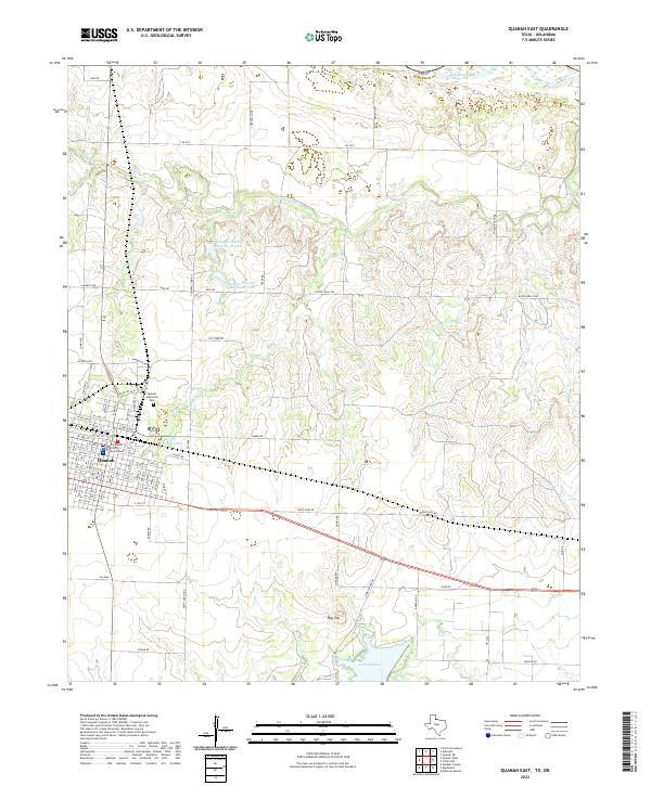 Quanah East, TX-OK — USGS 7.5-minute topo (2022)