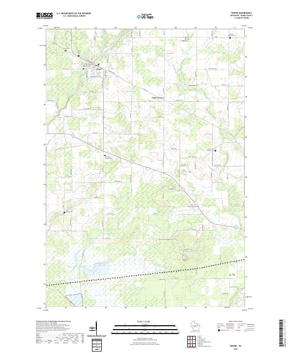 Vesper, WI — USGS 7.5-minute topo (2022)