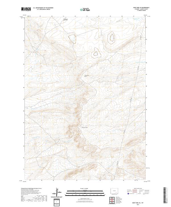 Boot Heel SE, WY — USGS 7.5-minute topo (2021)