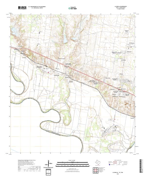 La Grulla, TX,TAM, US — USGS 7.5-minute topo (2022)