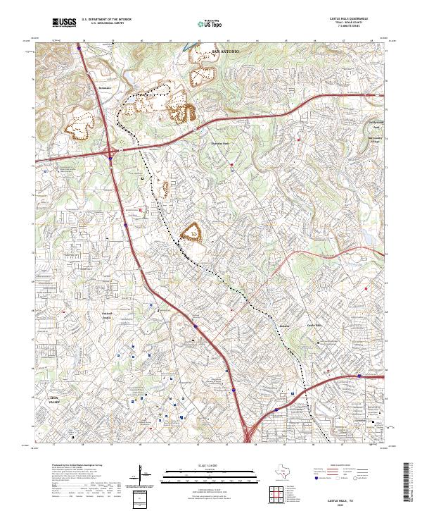 Castle Hills, TX — USGS 7.5-minute topo (2023)