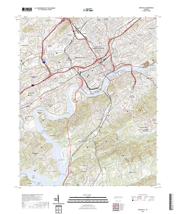 Knoxville, TN — USGS 7.5-minute topo (2022)