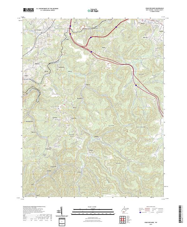 Crab Orchard, WV — USGS 7.5-minute topo (2023)