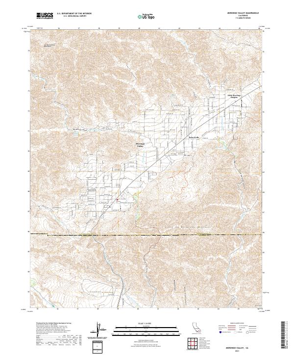 Morongo Valley, CA — USGS 7.5-minute topo (2021)