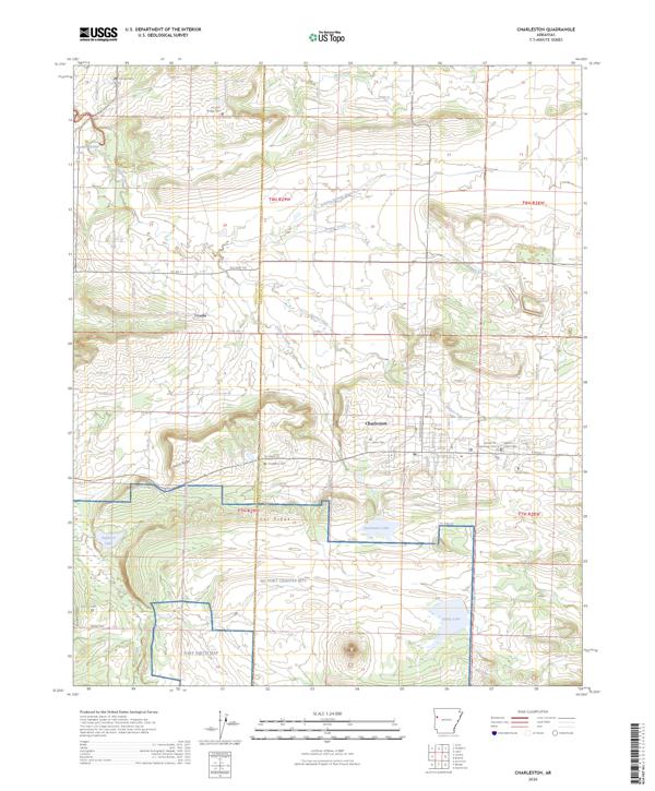 Charleston, AR — USGS 7.5-minute topo (2026)