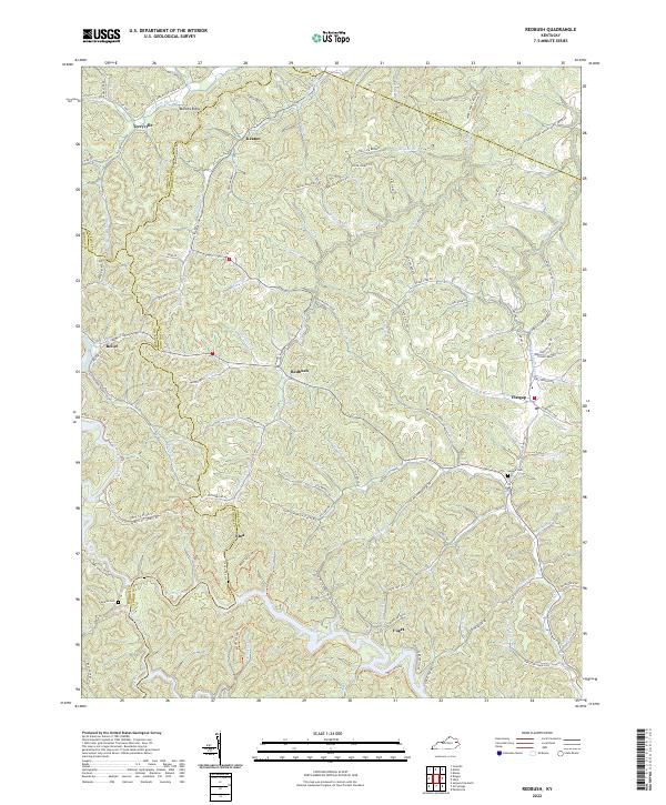 Redbush, KY — USGS 7.5-minute topo (2022)