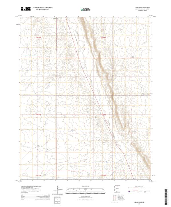 Cedar Ridge, AZ — USGS 7.5-minute topo (2026)
