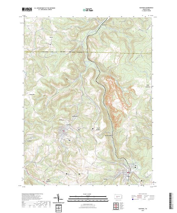 Hastings, PA — USGS 7.5-minute topo (2023)