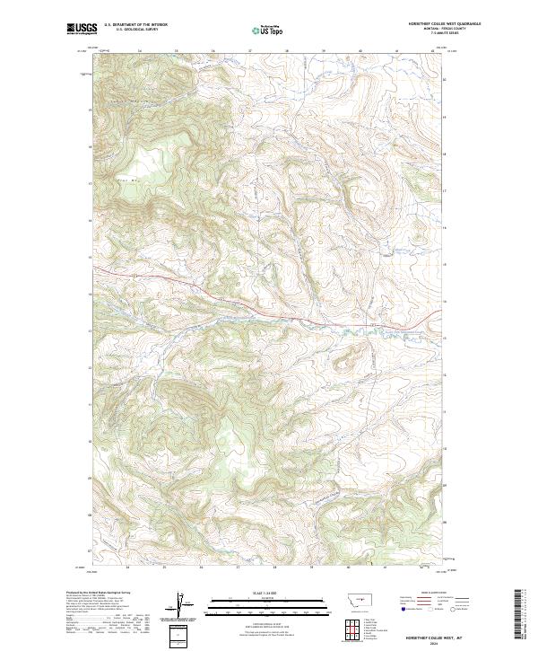Horsethief Coulee West, MT — USGS 7.5-minute topo (2024)