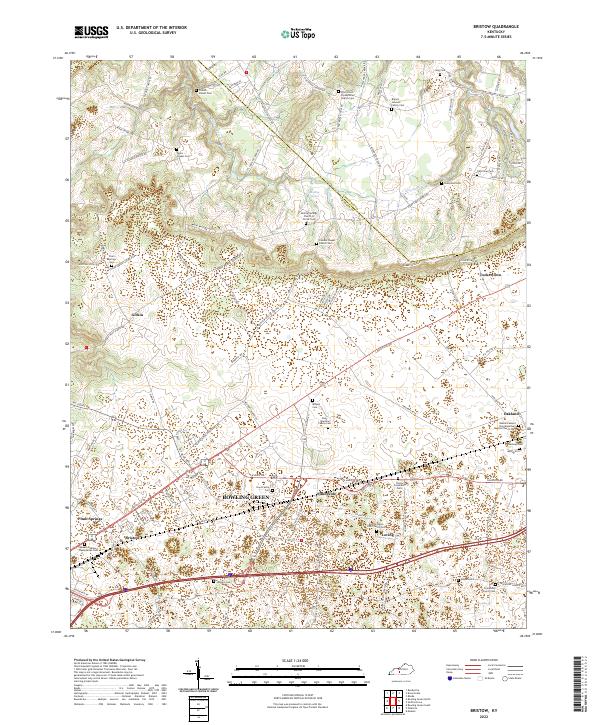 Bristow, KY — USGS 7.5-minute topo (2022)