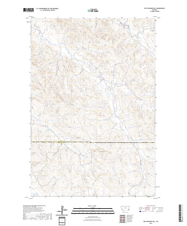 Rattlesnake Hill, MT — USGS 7.5-minute topo (2024)