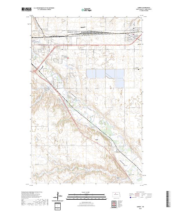 Surrey, ND — USGS 7.5-minute topo (2024)