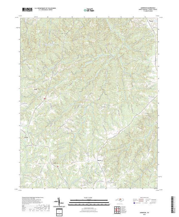 Anderson, NC — USGS 7.5-minute topo (2022)
