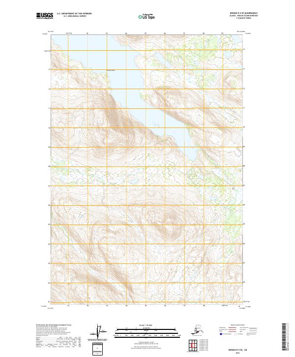 Kodiak D-4 SE, AK — USGS 7.5-minute topo (2021)