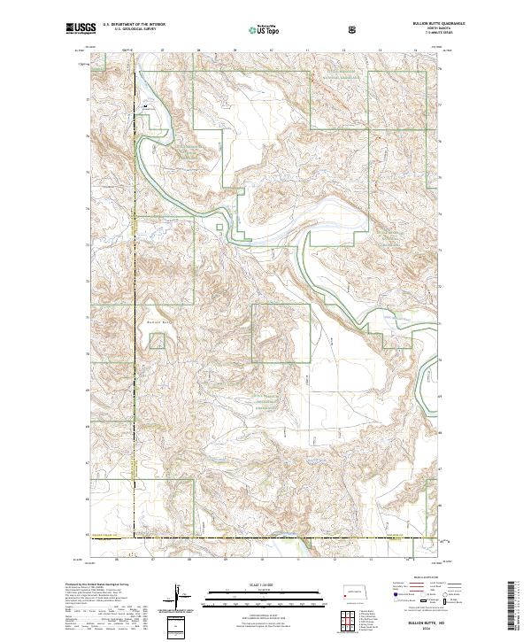 Bullion Butte, ND — USGS 7.5-minute topo (2024)