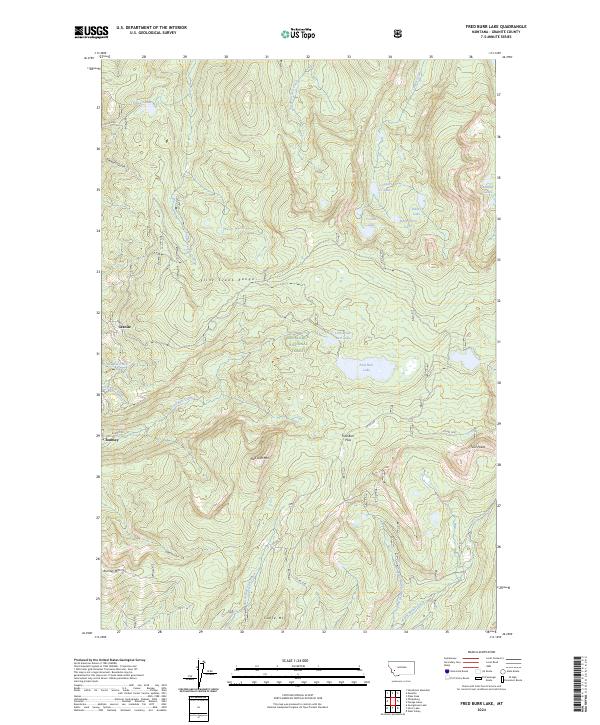 Fred Burr Lake, MT — USGS 7.5-minute topo (2024)