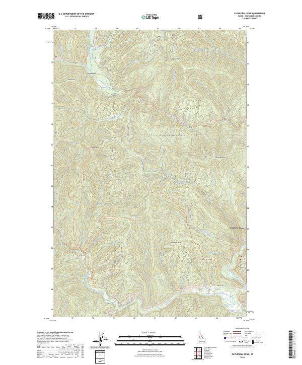 Cathedral Peak, ID — USGS 7.5-minute topo (2024)
