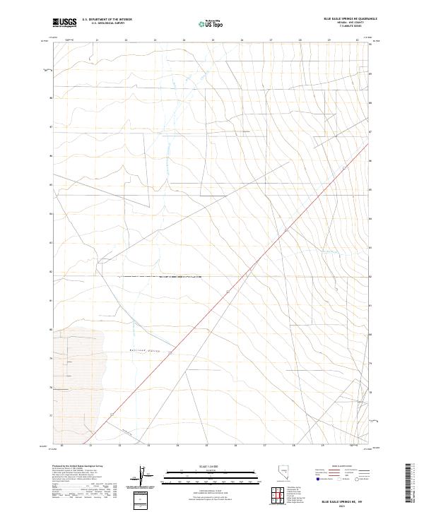 Blue Eagle Springs NE, NV — USGS 7.5-minute topo (2021)