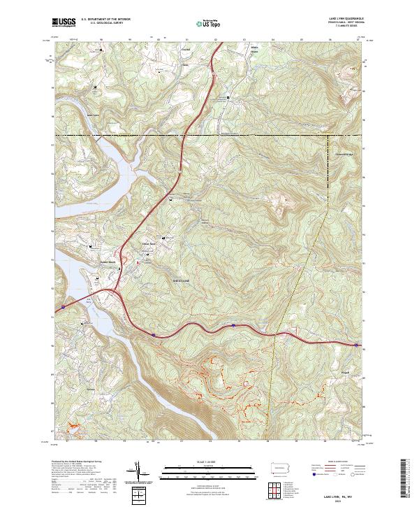 Lake Lynn, PA-WV — USGS 7.5-minute topo (2023)