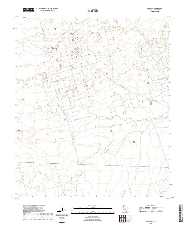 Crane NW, TX — USGS 7.5-minute topo (2022)