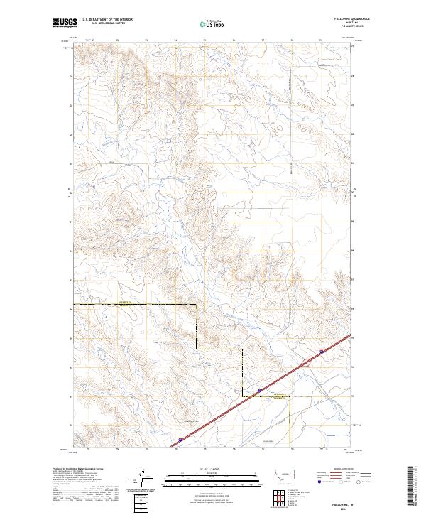 Fallon NE, MT — USGS 7.5-minute topo (2024)