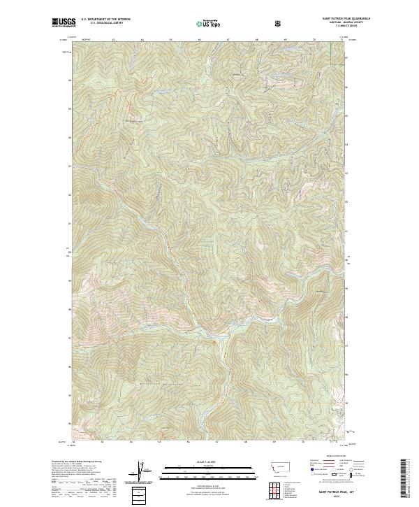 Saint Patrick Peak, MT — USGS 7.5-minute topo (2024)